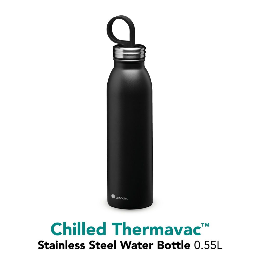 Chilled Thermavac Colour Stainless Steel Water Bottle 550ml Lava Black